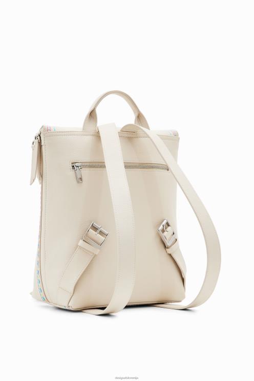 pripomoček NFXLT1357 ženske Desigual srednje velik nahrbtnik z vezenimi zavihki