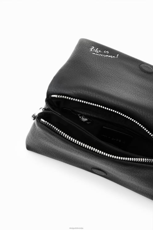 pripomoček NFXLT111 ženske Desigual mini torbica za čez ramo s polovičnim logotipom