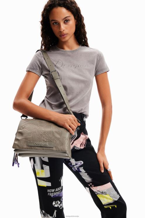 pripomoček NFXLT1199 ženske Desigual srednje velika torba za čez ramo s cvetličnim vezenjem