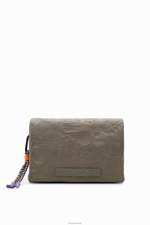 pripomoček NFXLT1199 ženske Desigual srednje velika torba za čez ramo s cvetličnim vezenjem
