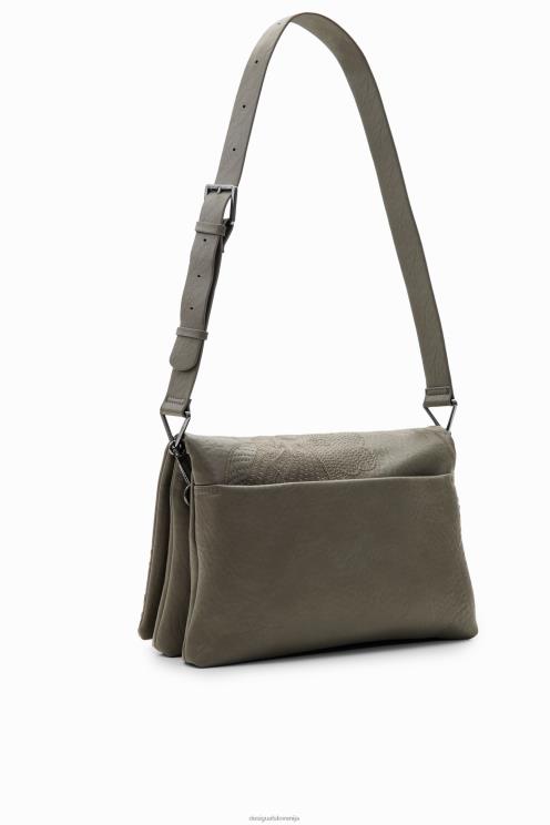 pripomoček NFXLT1199 ženske Desigual srednje velika torba za čez ramo s cvetličnim vezenjem