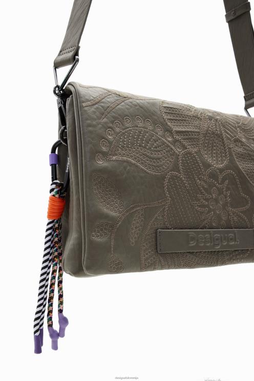 pripomoček NFXLT1199 ženske Desigual srednje velika torba za čez ramo s cvetličnim vezenjem