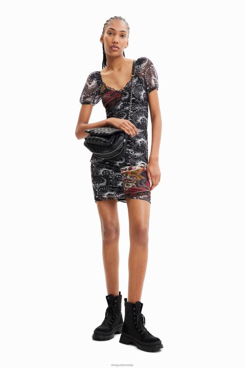 pripomoček NFXLT1215 ženske Desigual srednje velika reliefna torbica za čez ramo