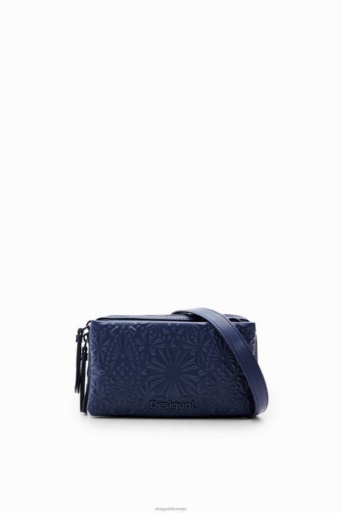 pripomoček NFXLT1283 ženske Desigual majhna torbica za čez ramo z geometrijskim reliefom