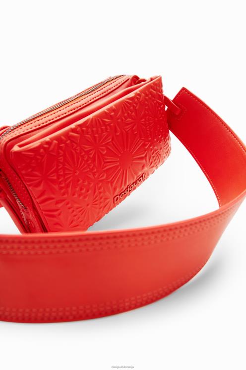 pripomoček NFXLT1288 ženske Desigual majhna torbica za čez ramo z geometrijskim reliefom