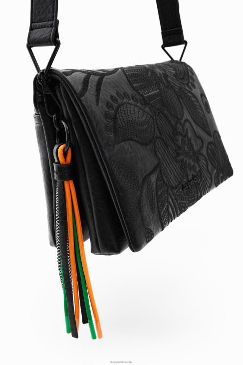 pripomoček NFXLT1296 ženske Desigual srednje velika torbica za čez ramo z izvezenimi rožami