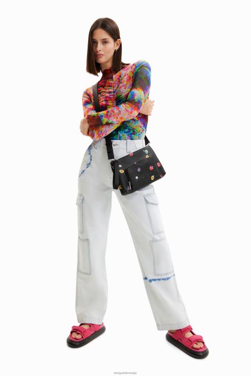 pripomoček NFXLT1312 ženske Desigual majhna cvetlična torbica za čez ramo