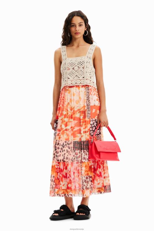 pripomoček NFXLT1333 ženske Desigual srednje velika torba za čez ramo s polovičnim logotipom