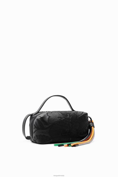 pripomoček NFXLT1359 ženske Desigual mini torbica za čez ramo z izvezenimi rožicami