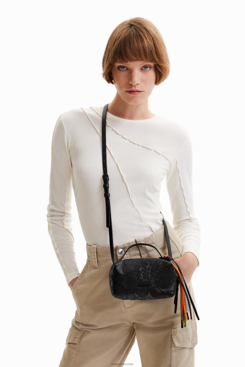 pripomoček NFXLT1359 ženske Desigual mini torbica za čez ramo z izvezenimi rožicami