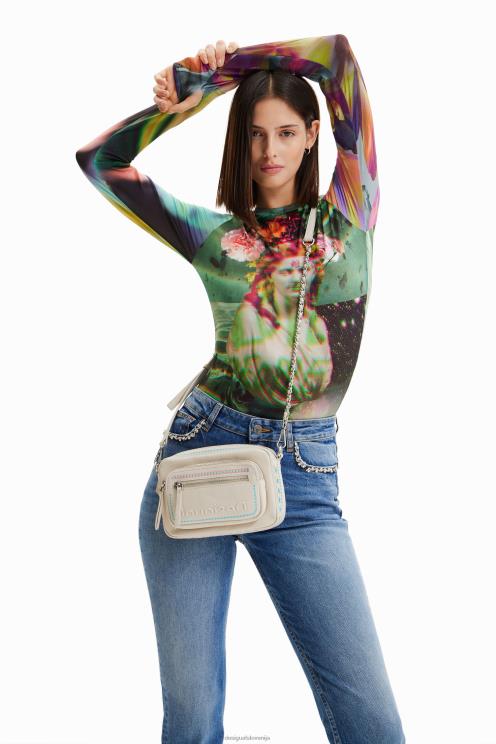 pripomoček NFXLT402 ženske Desigual majhna vezena torbica čez telo