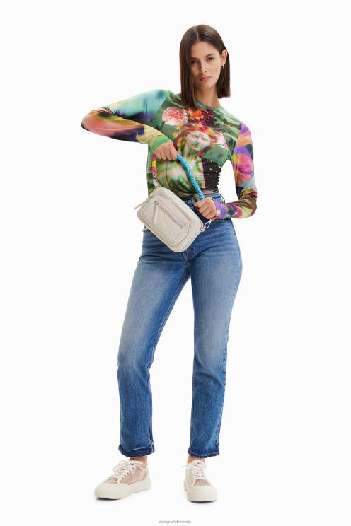 pripomoček NFXLT402 ženske Desigual majhna vezena torbica čez telo