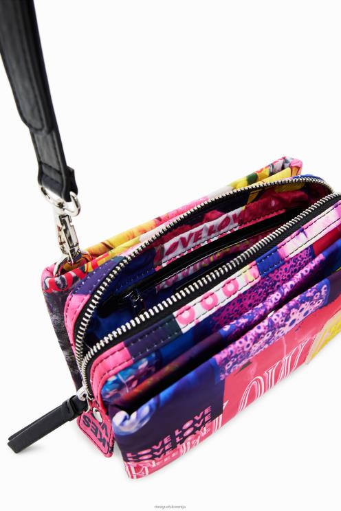 pripomoček NFXLT571 ženske Desigual mala kolažna torbica za čez ramo