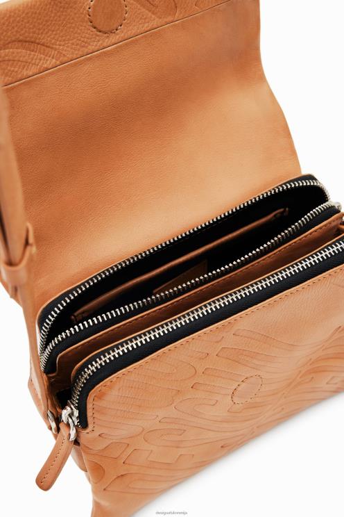 pripomoček NFXLT576 ženske Desigual majhna usnjena torbica za čez ramo z logotipom