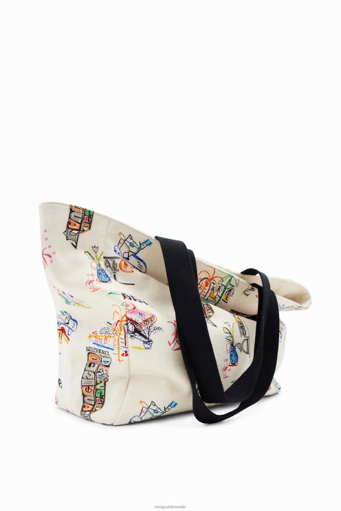 pripomoček NFXLT645 ženske Desigual velika torba z ilustracijo