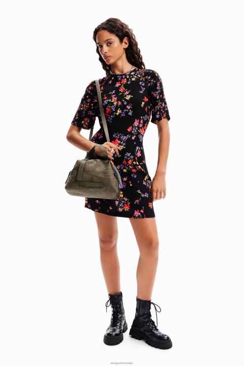 pripomoček NFXLT1260 ženske Desigual srednje velika torba s cvetličnim vezenjem