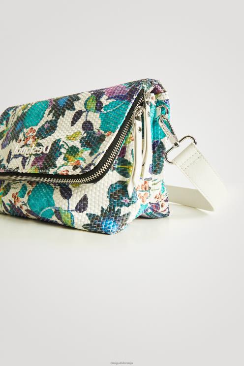 pripomoček NFXLT1387 ženske Desigual pletena torbica s cvetličnim motivom
