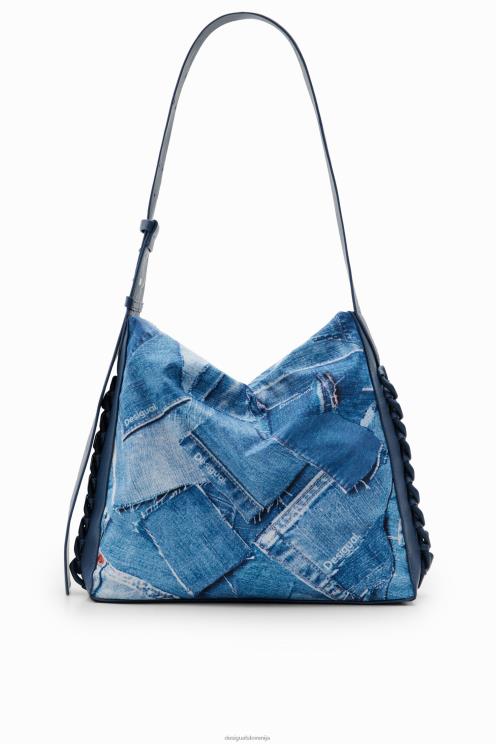 pripomoček NFXLT253 ženske Desigual velika denim patchwork torba