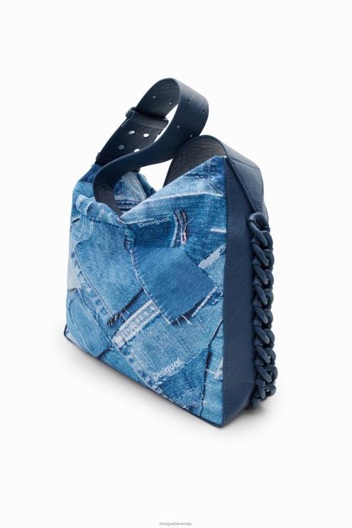 pripomoček NFXLT253 ženske Desigual velika denim patchwork torba