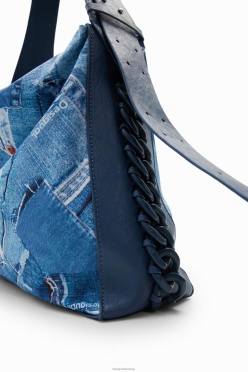 pripomoček NFXLT253 ženske Desigual velika denim patchwork torba